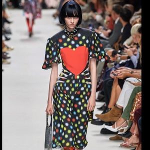 PACO RABANNE
Pleated printed crepe de chine midi dress NWT 40/4